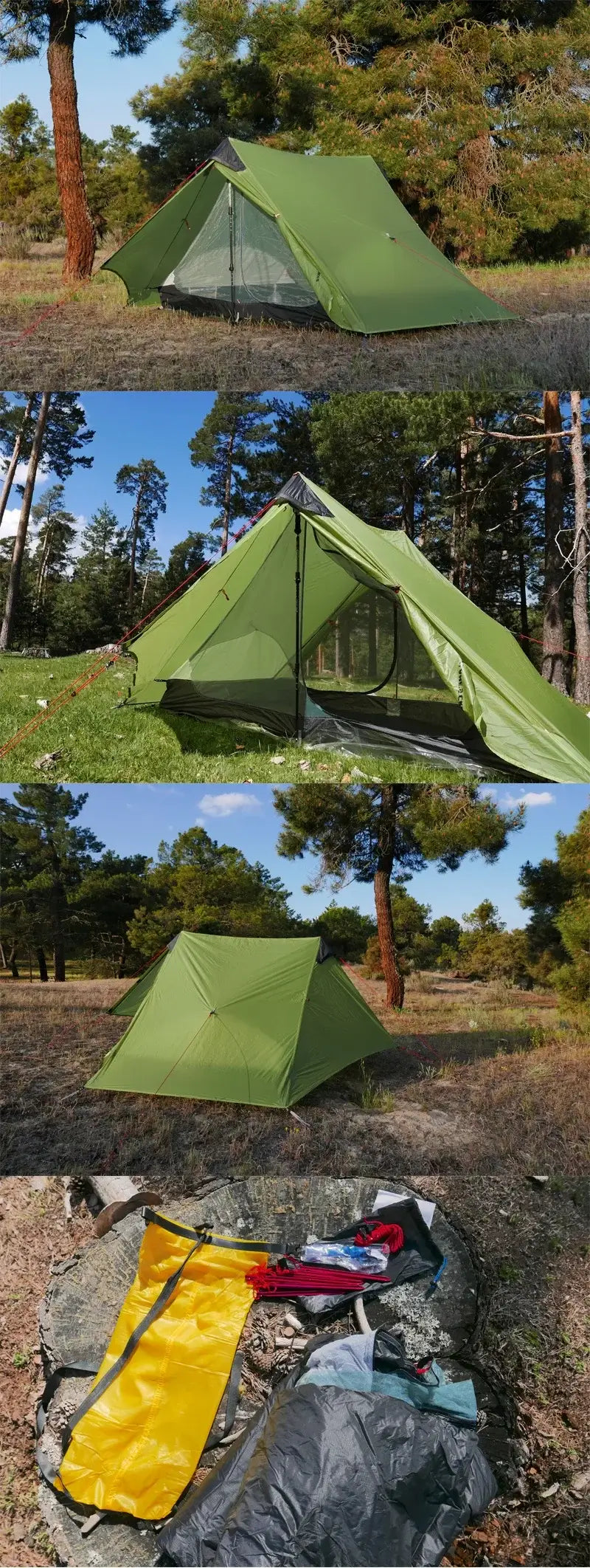 Outdoor Ultralight Camping Tent 3 Season Rodless Tent