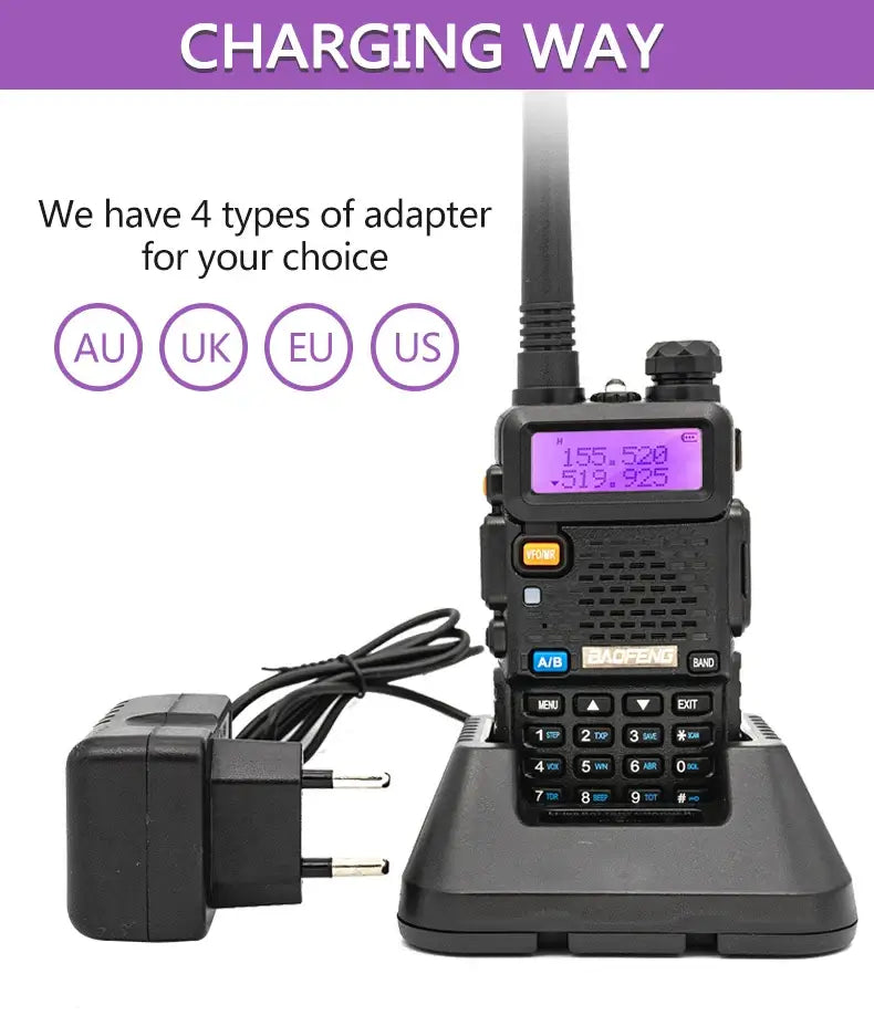 1/2PCS BaoFeng UV-5R 8W Tri-Power Walkie Talkie High Power Dual Band Long Range 128 CH Portable Handheld UV 5R Ham Two Way Radio