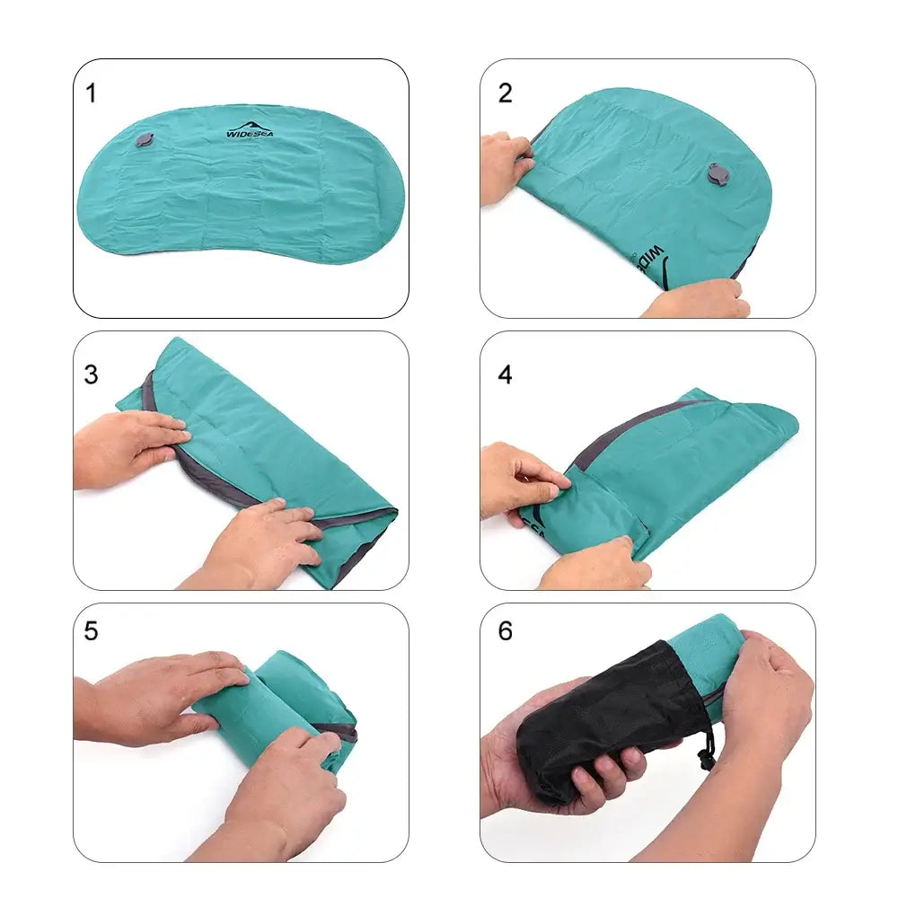 Widesea Portable Inflatable Pillow Camping Equipment  Compressible Folding Air Cushion Outdoor Protective Tourism Sleeping Gear