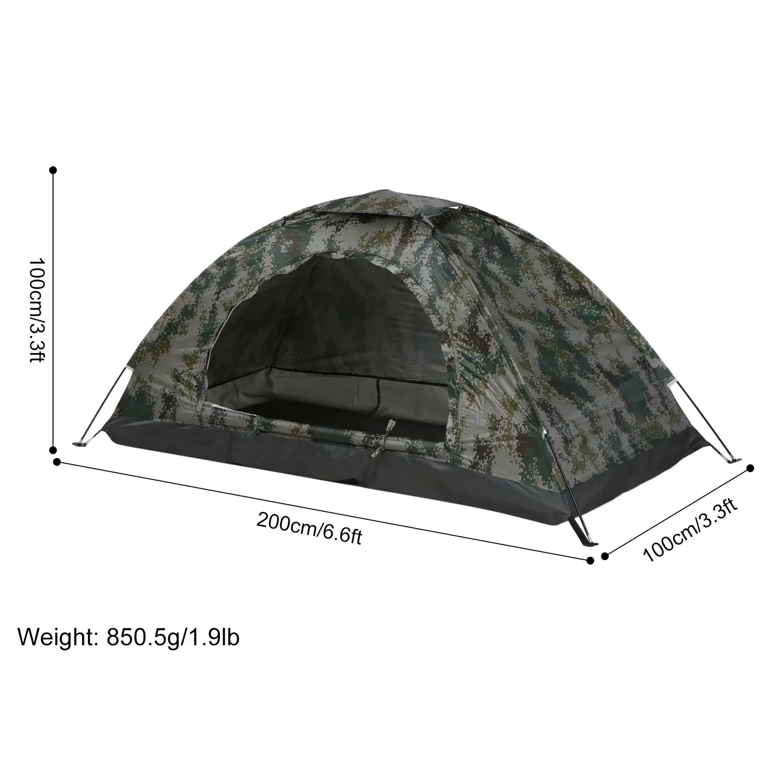 Tomshoo 1/2 Person Ultralight Camping Tent Single Layer Portable Hiking Tent Anti-UV Coating UPF 30+ for Outdoor Beach Fishing