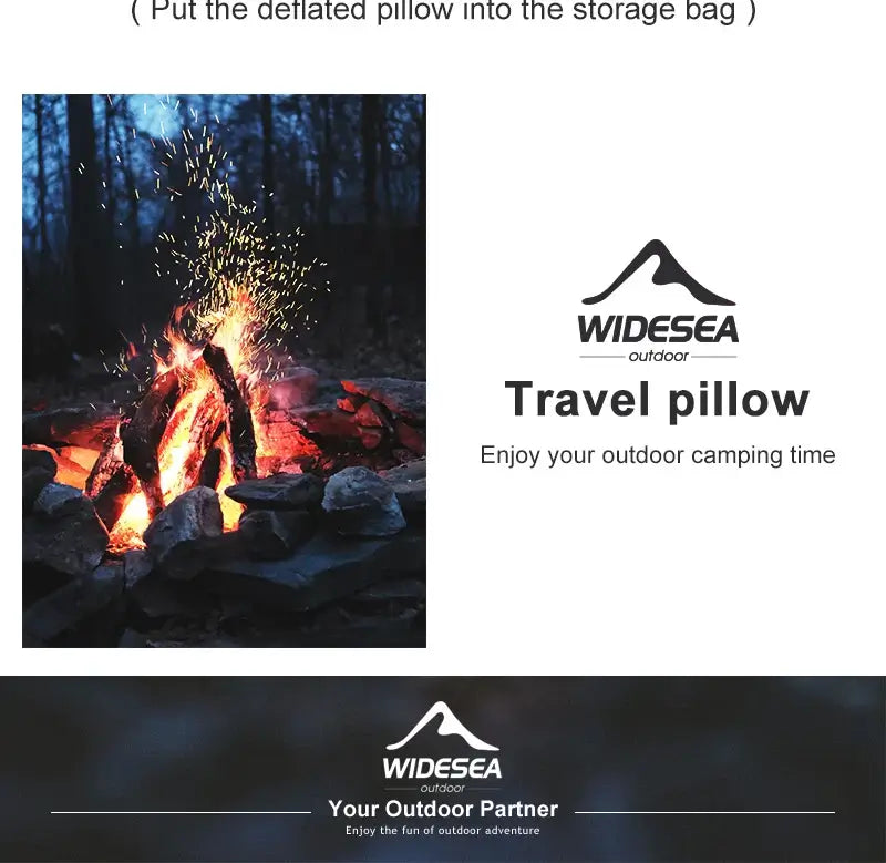 Widesea Portable Inflatable Pillow Camping Equipment  Compressible Folding Air Cushion Outdoor Protective Tourism Sleeping Gear