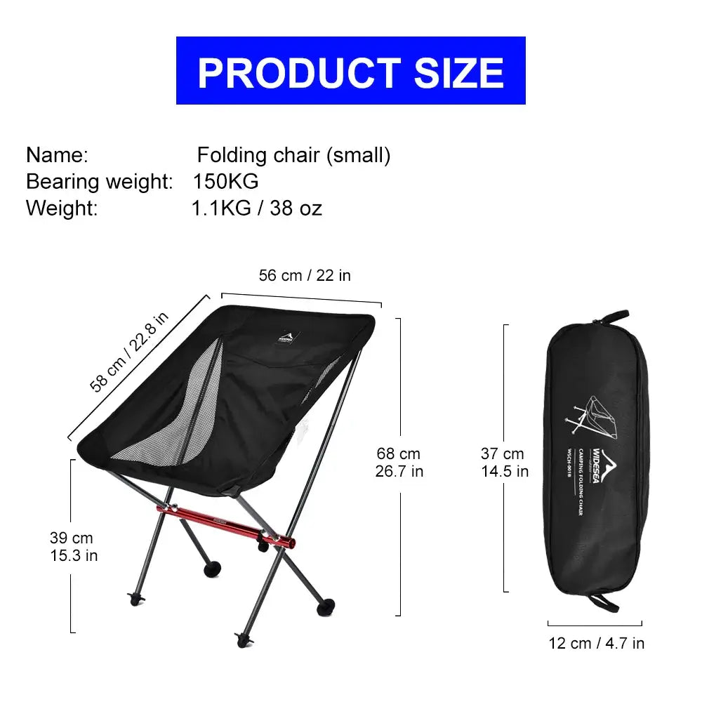 Widesea Camping Fishing Folding Chair Tourist Beach Chaise Longue Chair for Relaxing Foldable Leisure Travel Furniture Picnic