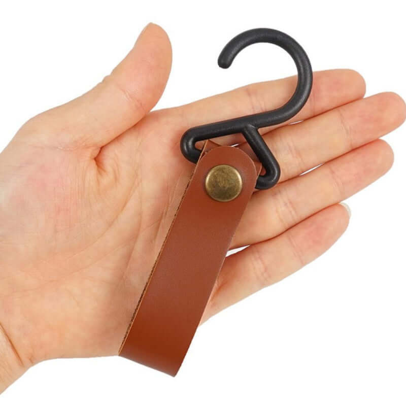 1/5pcs Outdoor Camping Hooks S-Shaped Leather Hanging Hooks Triangle Storage Rack Shelf Hooks Keychain Portable Camping Hangers