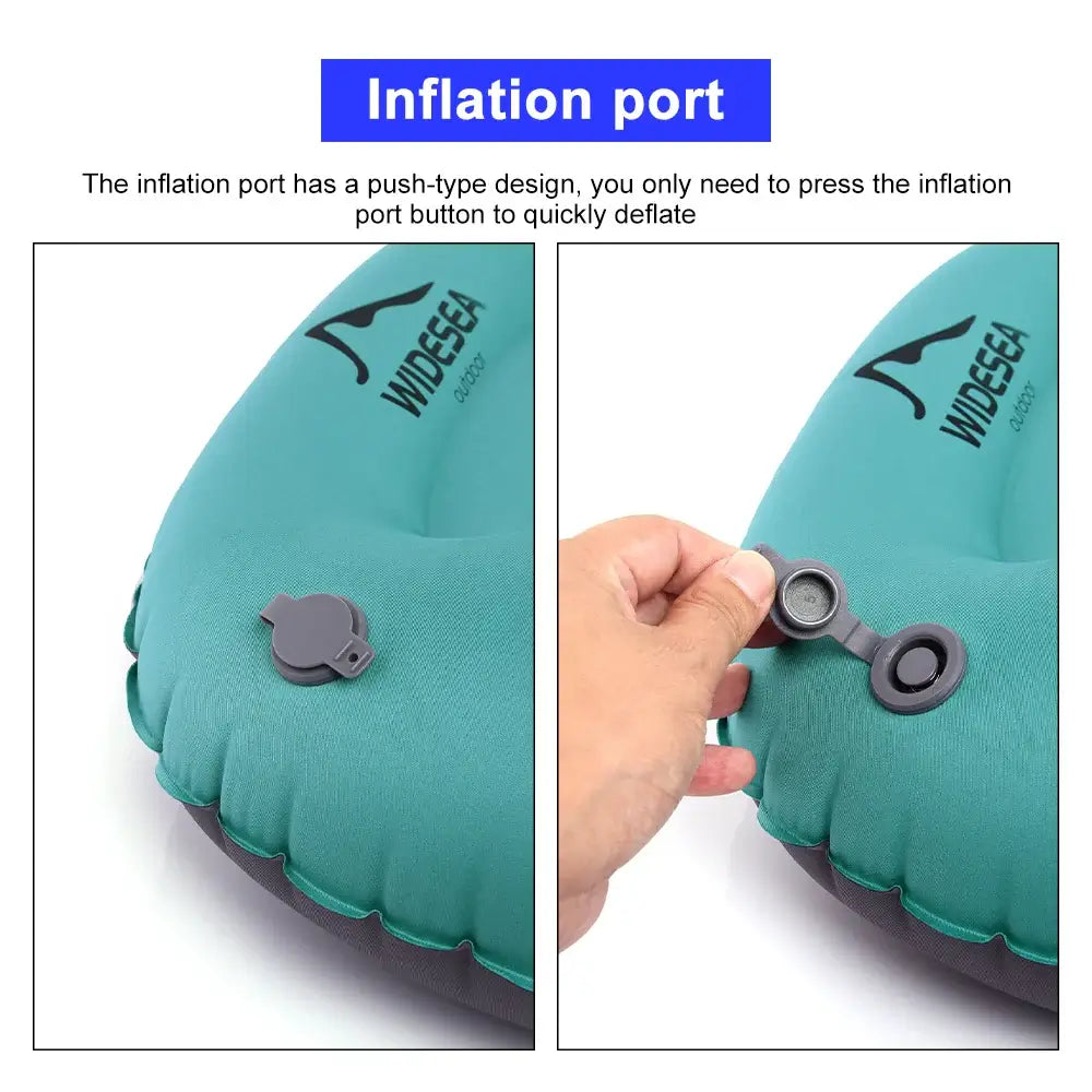 Widesea Portable Inflatable Pillow Camping Equipment  Compressible Folding Air Cushion Outdoor Protective Tourism Sleeping Gear