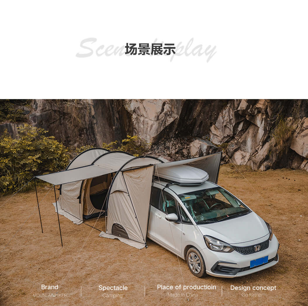 Outdoor Large Space Camping Tent 5-8 Person 2 Rooms Tunnel Tent Portable Car Rear Tent For Travel Hiking Picnic Waterproof Tents