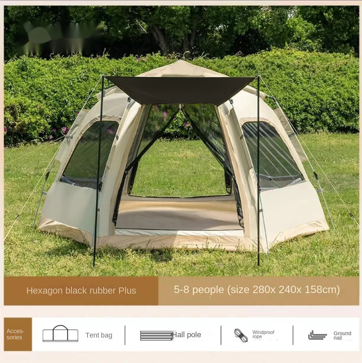 Quick Opening Camping Tent, Beach Tent, for 2 - 4 People