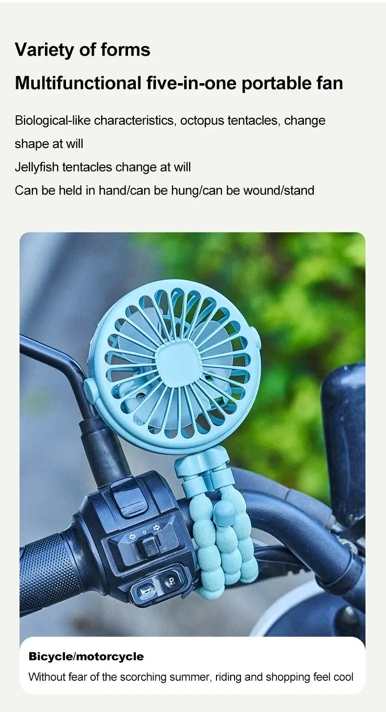 Portable Three Clawed Octopus Fan that Can be Hung Erected Wrapped Pushed Student Dormitory Outdoor Camping Desktop USB Fan