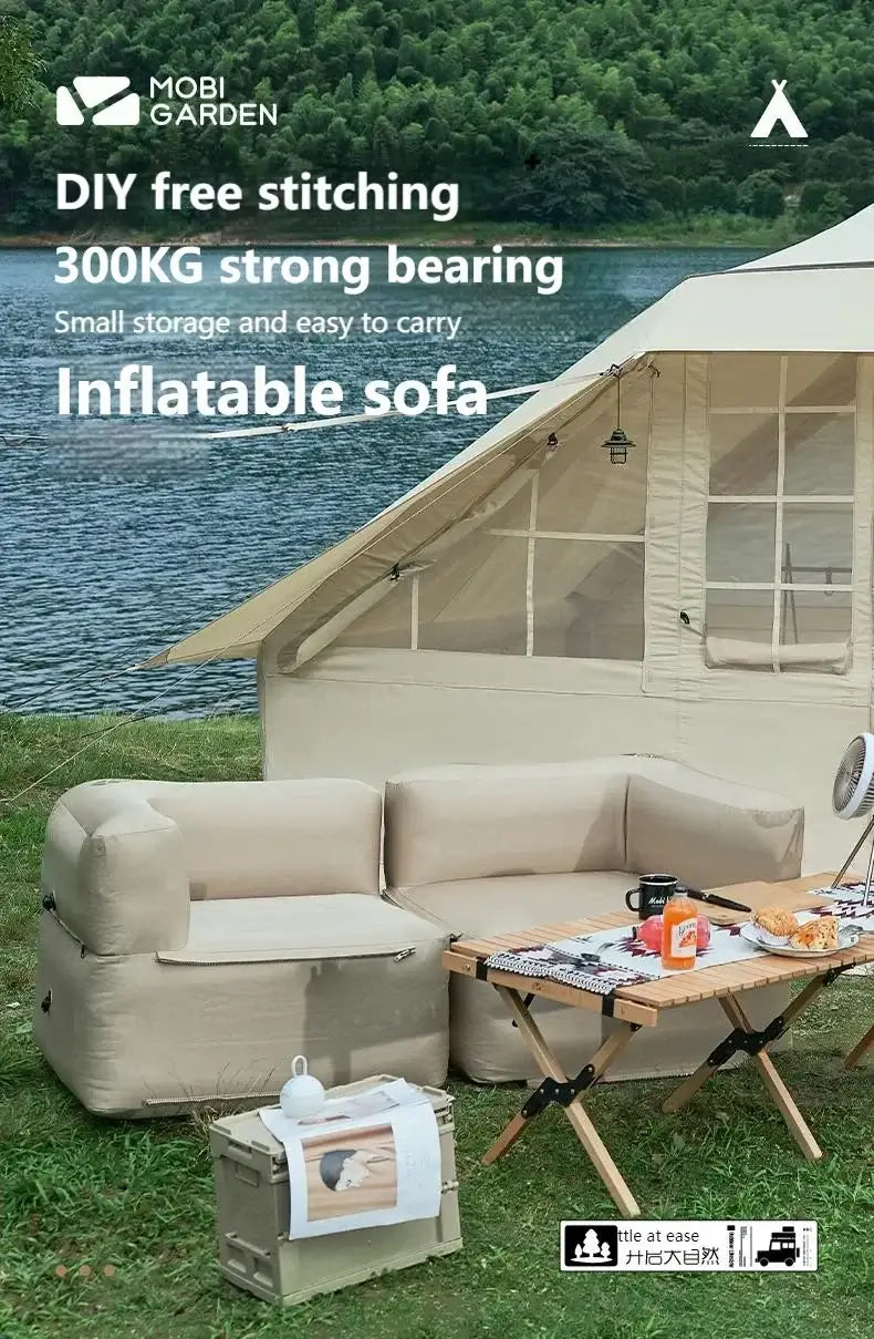 Inflatable Sofa Camping Chair Portable Stitching Lazy Sofa Outdoor Park Picnic Leisure Air Cushion bed Oxford Cloth