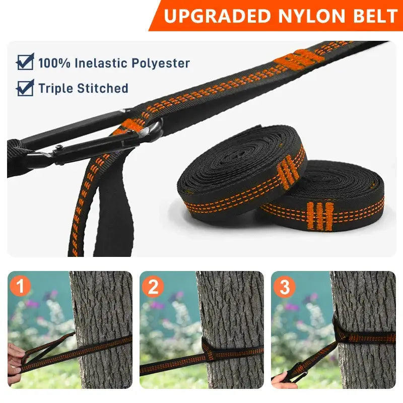 Outdoor Camping Hammock Portable Hammock Single or Double Hammock Camping Accessories Indoor Garden Yard Hammock Swing Travel