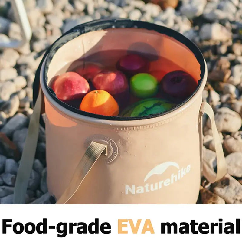 Naturehike Camping Portable Folding Bucket Lingvo 2.0 Multifunctional Bucket EVA Material With Water Valve Bucket Lid 2024 New