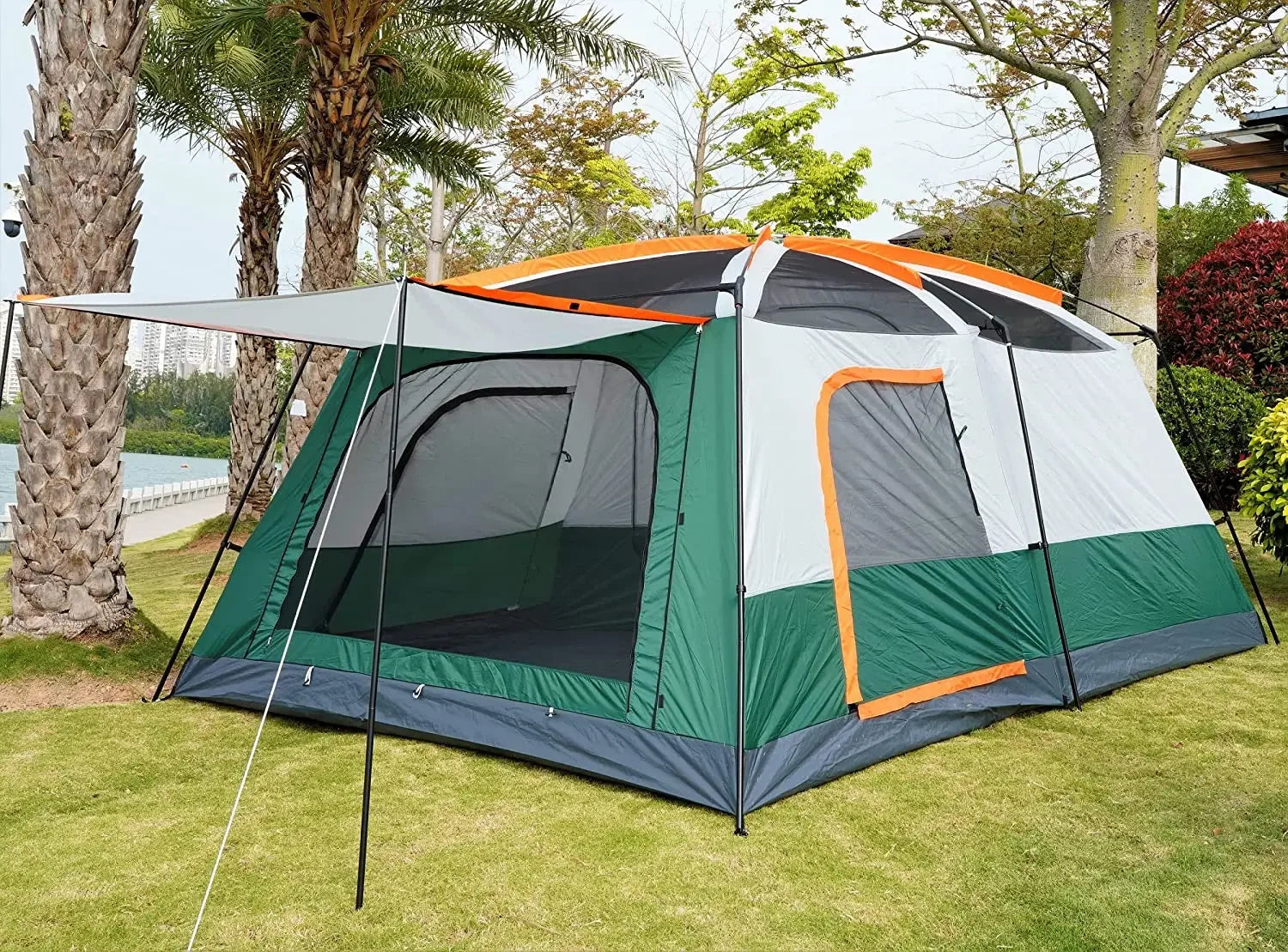 Family Camping Tent 2 Bedroom 1 Living Room for 4-8 Person