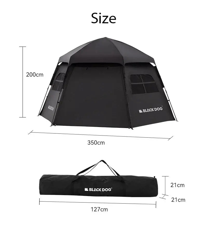 6-8 Person Tent Outdoor Hexagonal Automatic Quick-open Camping Tent Portable Folding Vinyl Sunproof Rainproof