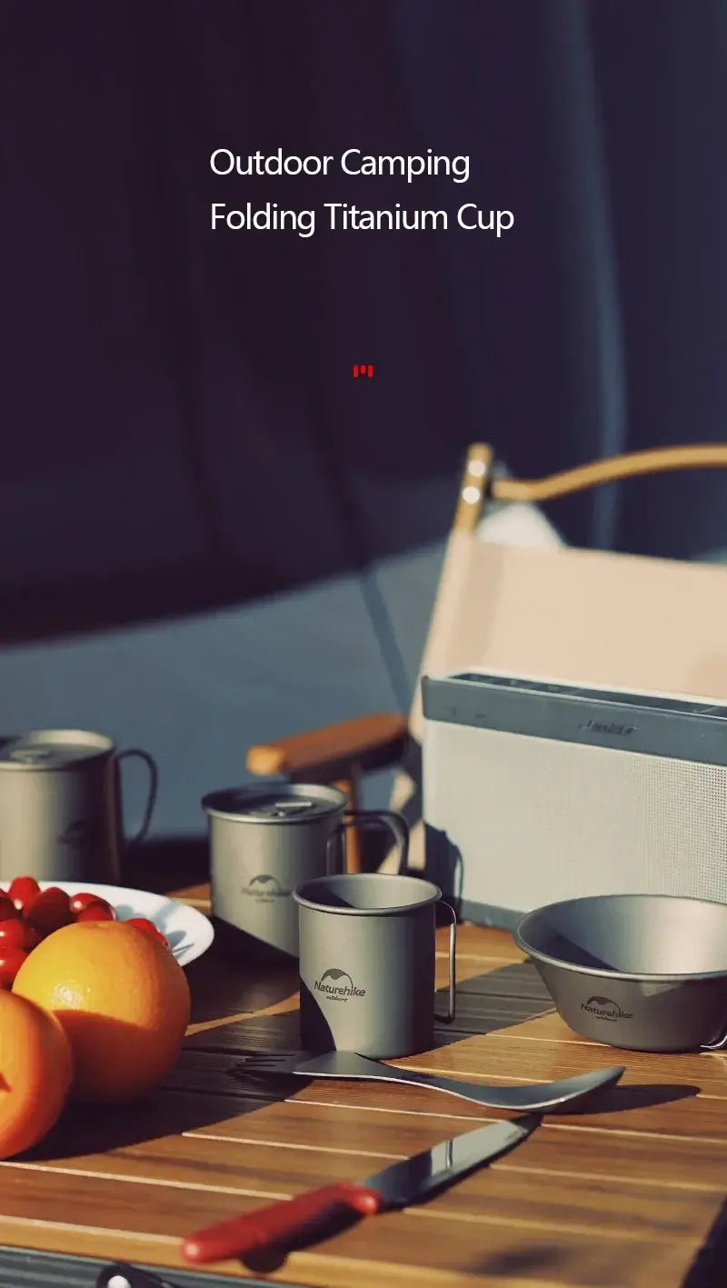 Naturehike Titanium Cup Camping Mug Tourist Tableware Picnic Utensils Outdoor Kitchen Supplies Travel Cooking Cookware Pan Bowel
