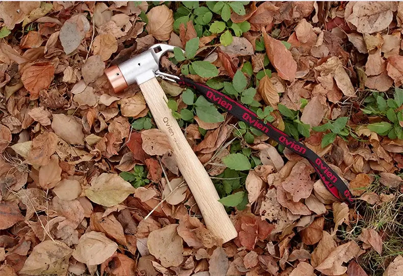 Outdoor Stainless Steel Camping Multi functional Sheep Horn Hammer Sky Curtain Hammer Mountaineering Purple Copper  Hammer