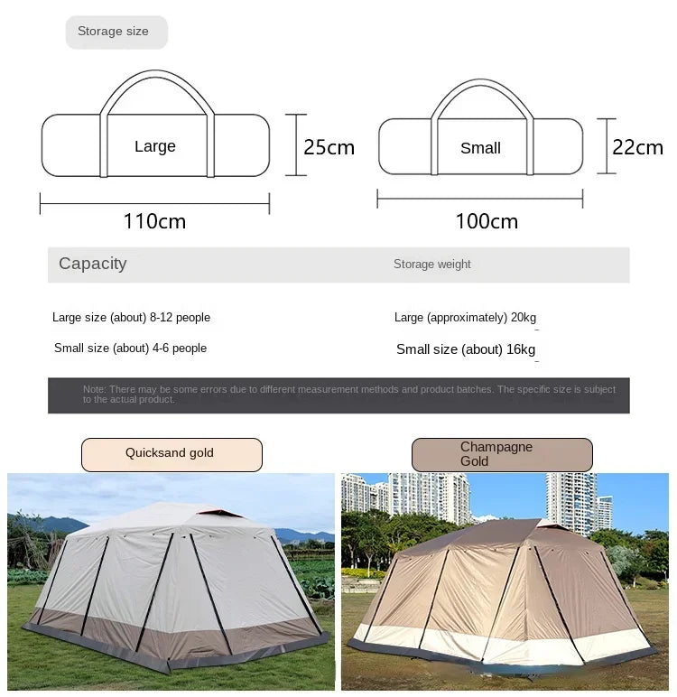 4-12 People Camping Tent  Popup Large Tent