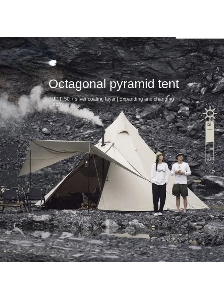 Large Space Pyramid Camping Tent for 4-8 People