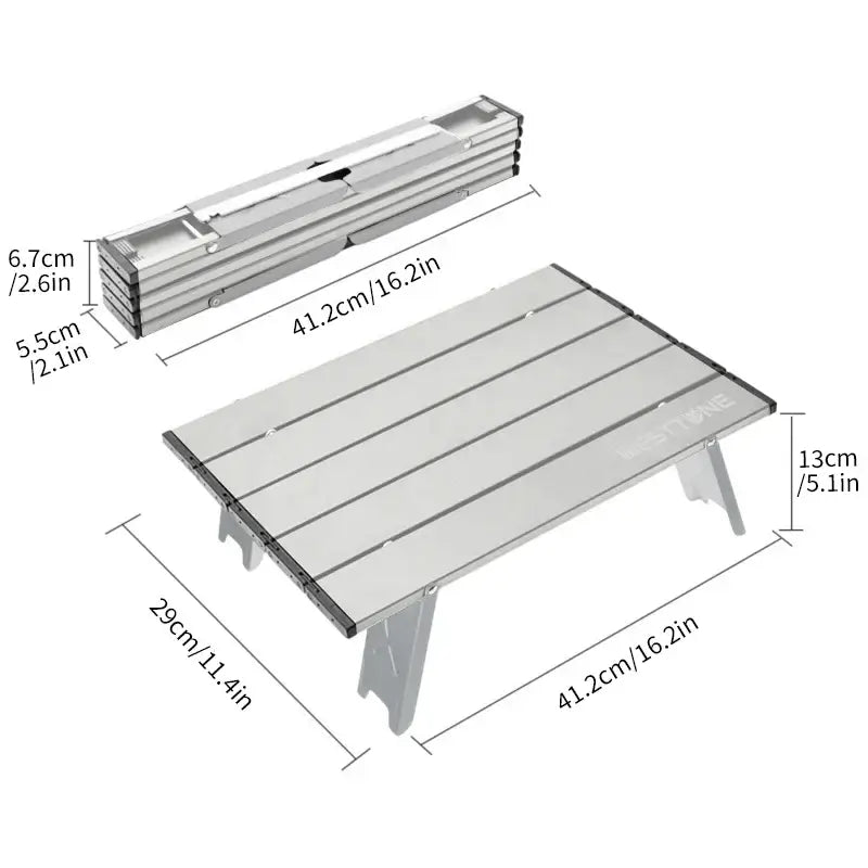 WESTTUNE Mini Camping Table Ultralight Portable Aluminum Alloy Outdoor Table Roll-Up Folding Table for Backpacking Picnic BBQ