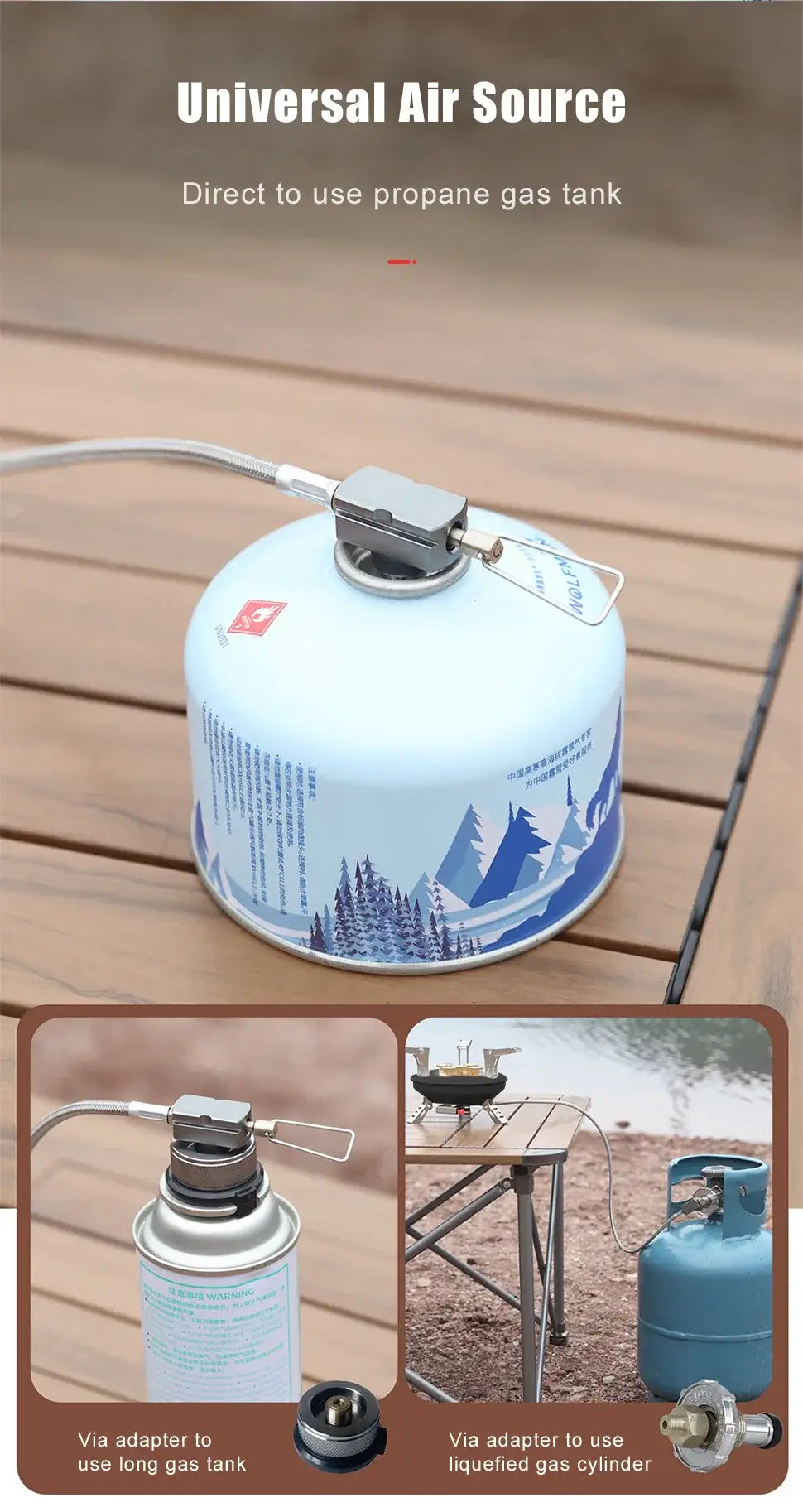 BRS-201A Portable Camping Gas Stove 16000W High Pressured Propane Butane Gas Burner Outdoor Emergency Stove with Piezo Ignition