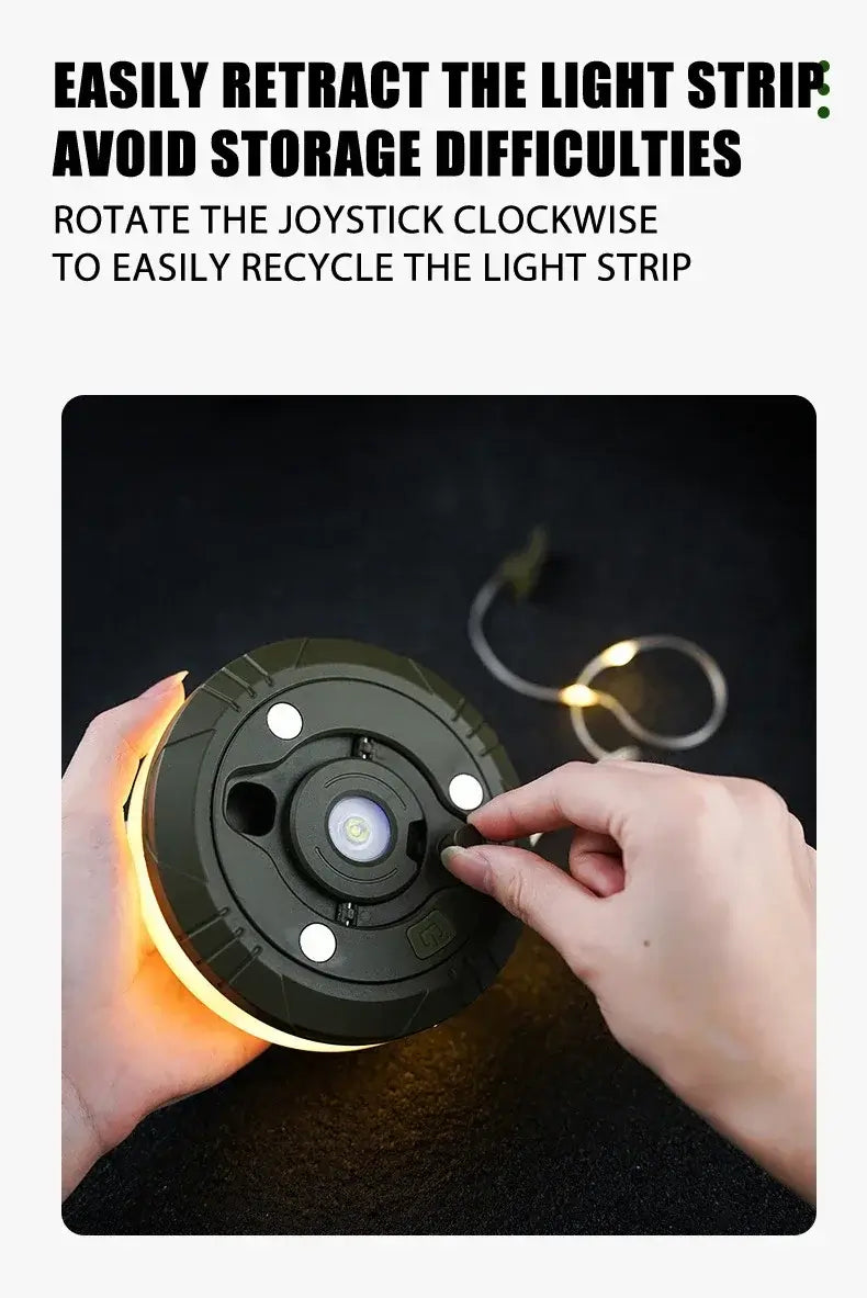 Multifunctional 4 in 1 Design Camping Light String USB Rechargeable Outdoor Tent Decor Light XTE LED Flashlight with Magnet Hook