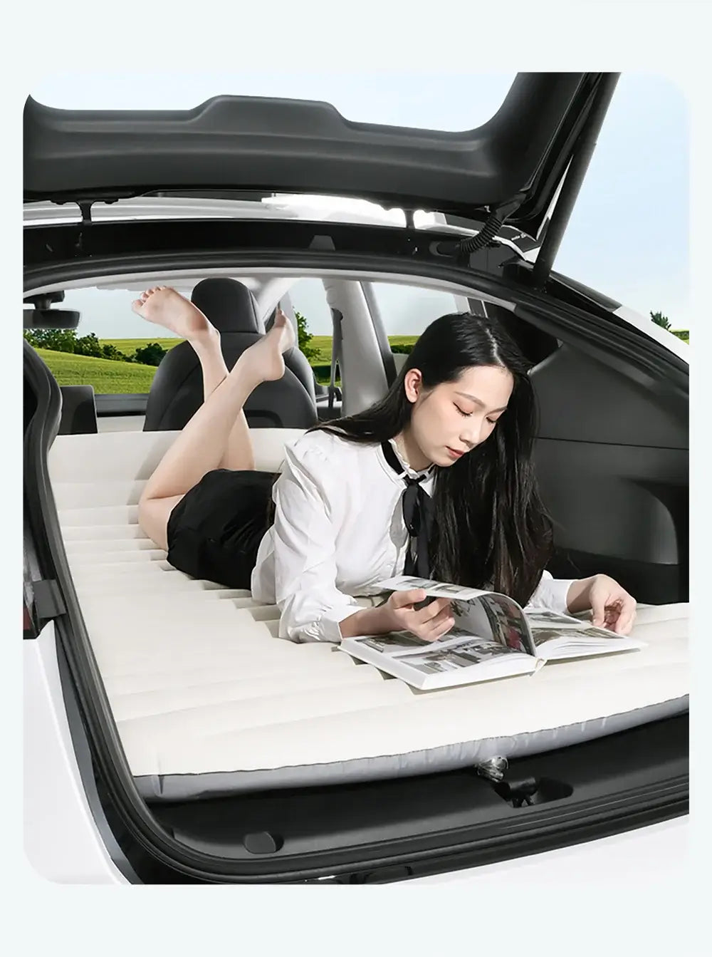 YZ For Tesla Model Y Automobile Air Mattress Self-Inflating Mattress Travel Sleeping Bed Tesla Car Inflatable Camping Mattress