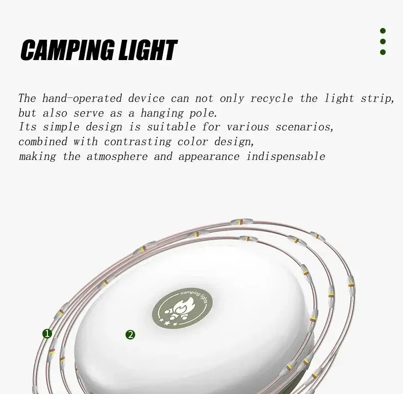 Multifunctional 4 in 1 Design Camping Light String USB Rechargeable Outdoor Tent Decor Light XTE LED Flashlight with Magnet Hook