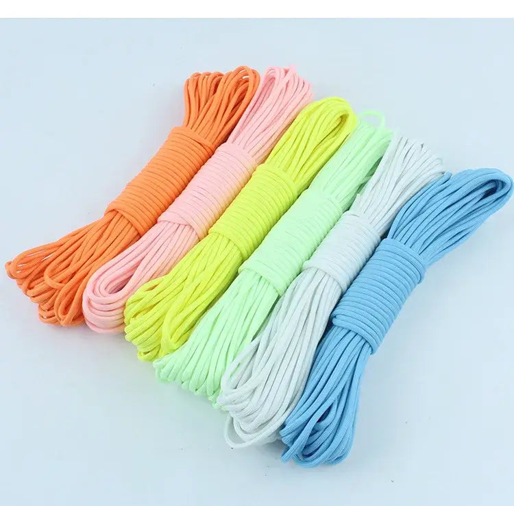 Luminous Rope 9 Strands 4mm Fluorescent Paracord Nylon 550 Tent Cord Outdoor Parachute Camping Lanyard Survival Glow In The Dark