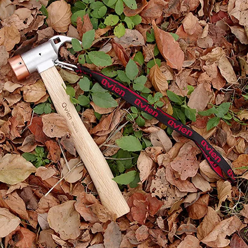 Outdoor Stainless Steel Camping Multi functional Sheep Horn Hammer Sky Curtain Hammer Mountaineering Purple Copper  Hammer