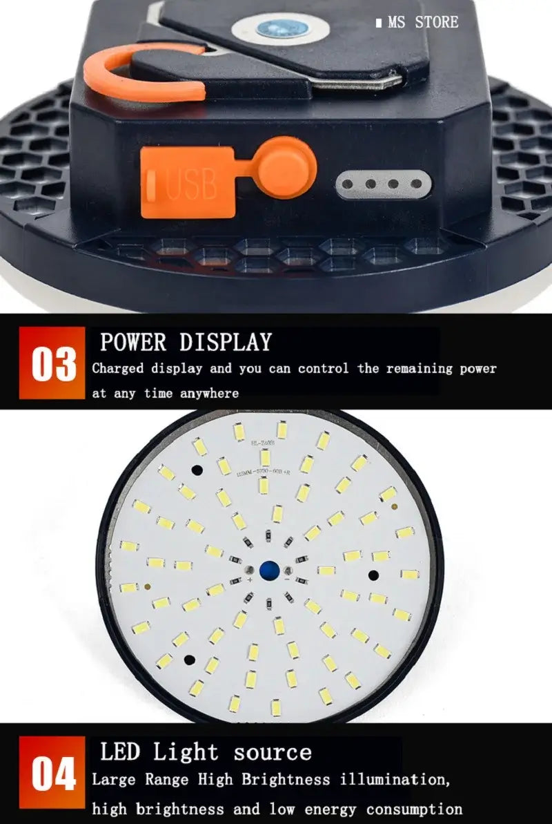 MOSLIGHTING Rechargeable Camping Light Outdoor Fishing Flashlight Tent Lantern Work Emergency Mountaineering Night Lighting LED