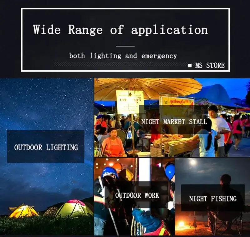 MOSLIGHTING Rechargeable Camping Light Outdoor Fishing Flashlight Tent Lantern Work Emergency Mountaineering Night Lighting LED