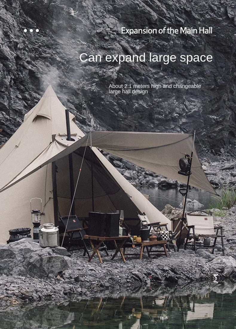 Large Space Pyramid Camping Tent for 4-8 People