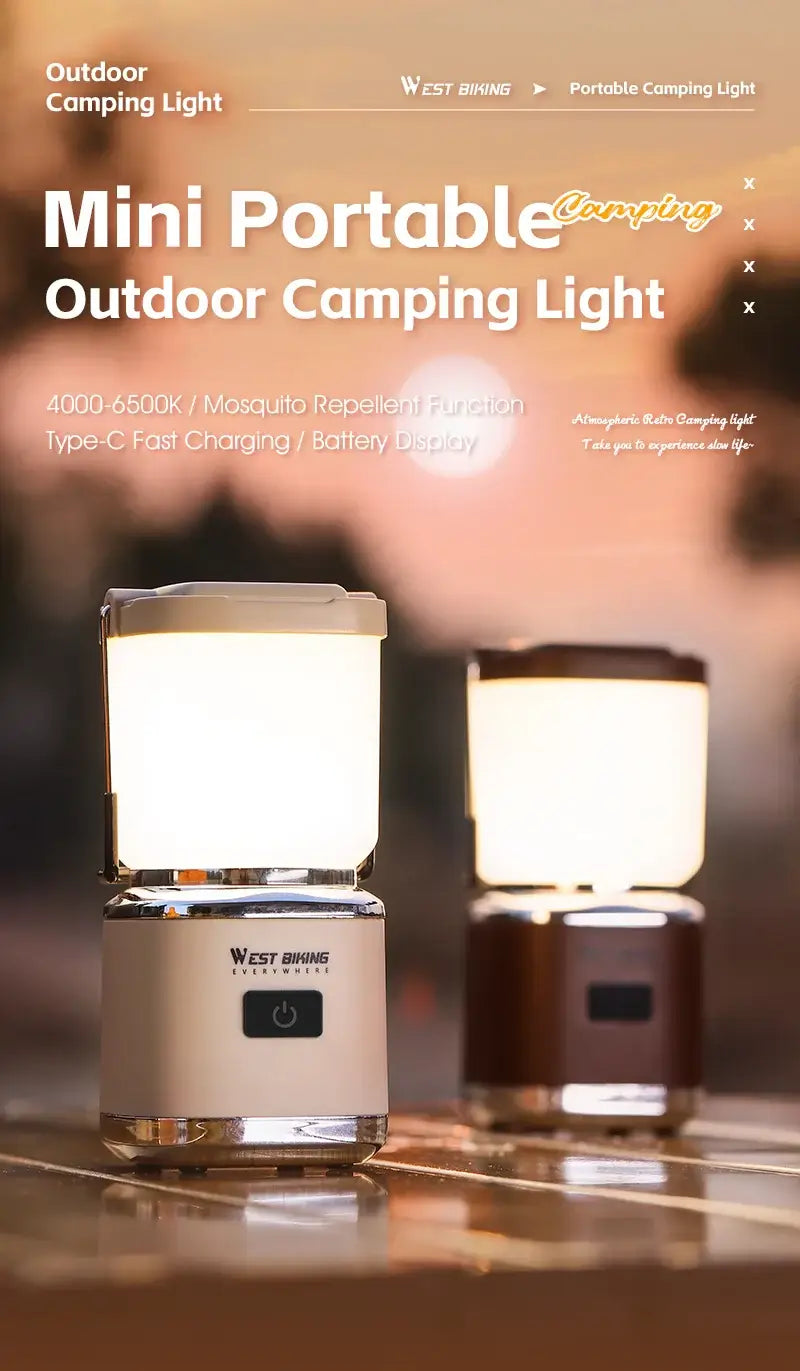 Mini Portable Camping Light Type-C Rechargeable LED Lantern Waterproof Hanging Tent Mosquito Repellent Camping Lamps