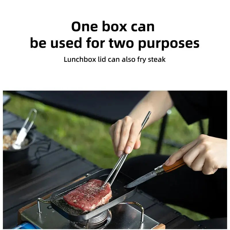 Black Dog Outdoor Aluminium Lunch Box Anti Scalding One Box Can Be Used Dual Purpose Convenient Camping Tableware Artifact