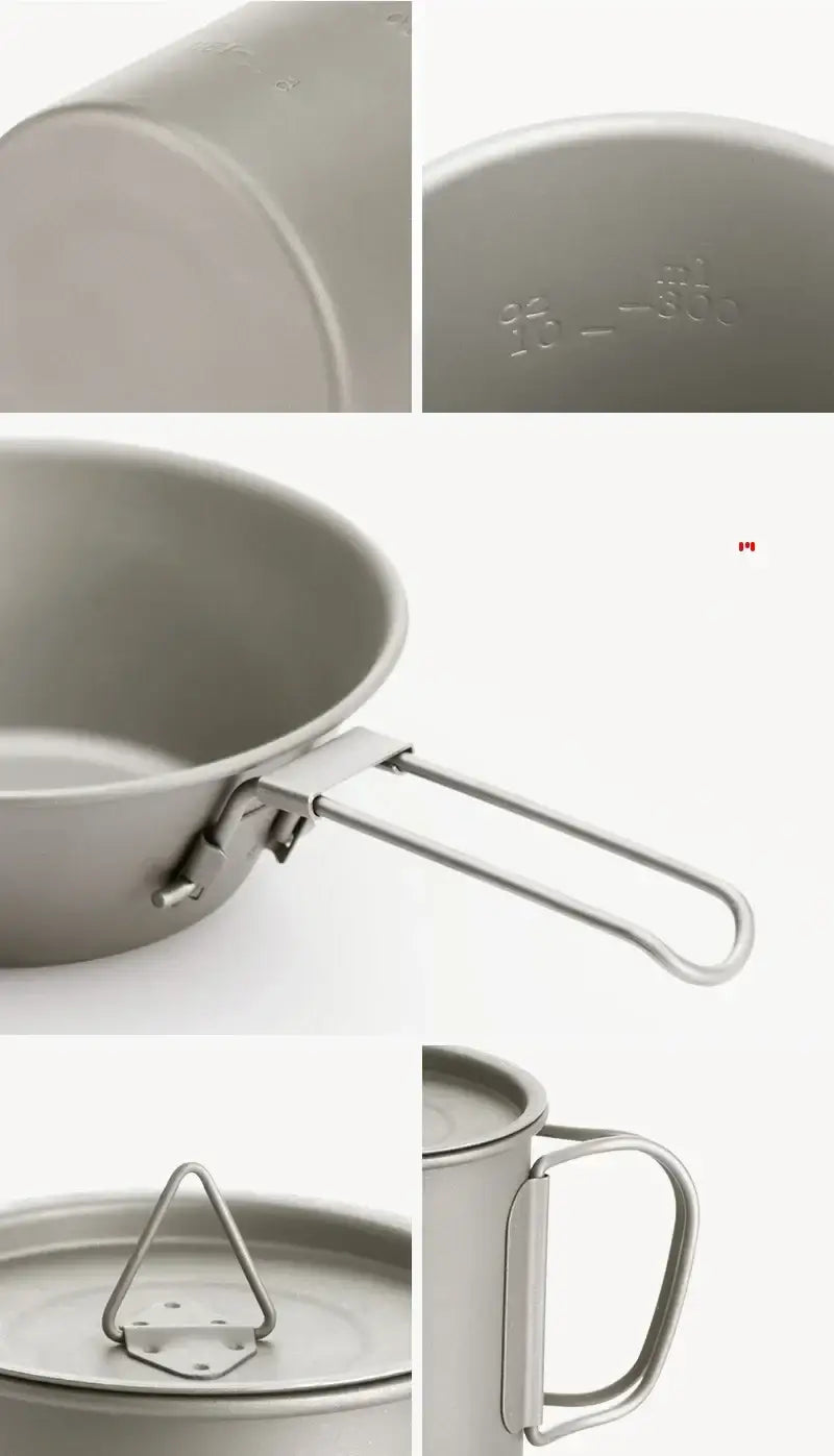 Naturehike Titanium Cup Camping Mug Tourist Tableware Picnic Utensils Outdoor Kitchen Supplies Travel Cooking Cookware Pan Bowel