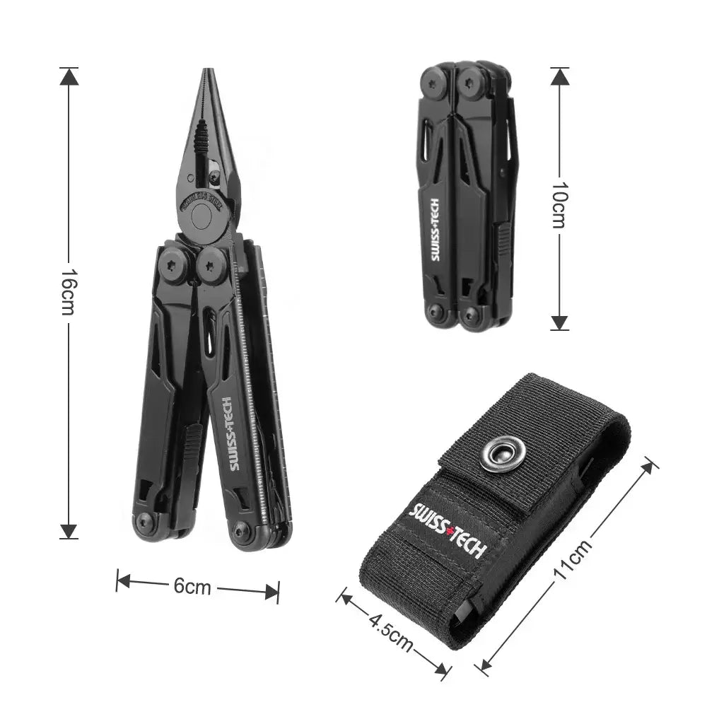 SWISS TECH 16 in 1 Camping Multitool Multi Plier Folding Plier Wire Stripper Outdoor Pocket Mini Portable New Arrival