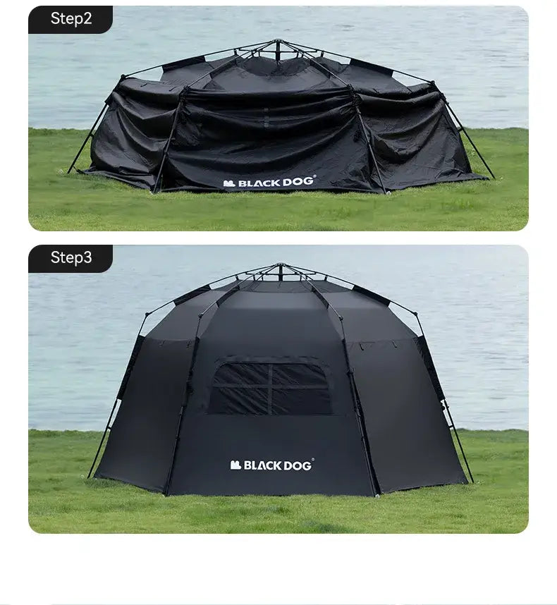 6-8 Person Tent Outdoor Hexagonal Automatic Quick-open Camping Tent Portable Folding Vinyl Sunproof Rainproof