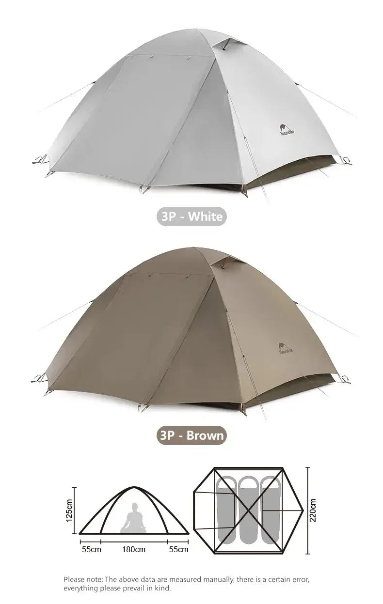 Naturehike Camping Tent 2-3 People Waterproof UPF50+ Camping Tent Outdoor Ultralight Portable Hiking Trekking Sun Shelter