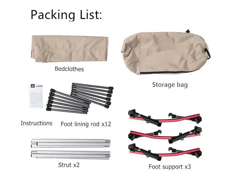 Camping Cot Portable Folding Bed Ultralight Aluminum Alloy Sleeping Cot for Outdoor Hiking Backpacking Travel