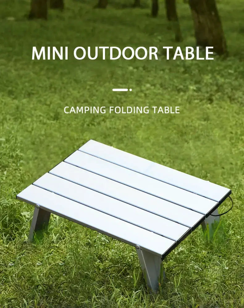 WESTTUNE Mini Camping Table Ultralight Portable Aluminum Alloy Outdoor Table Roll-Up Folding Table for Backpacking Picnic BBQ