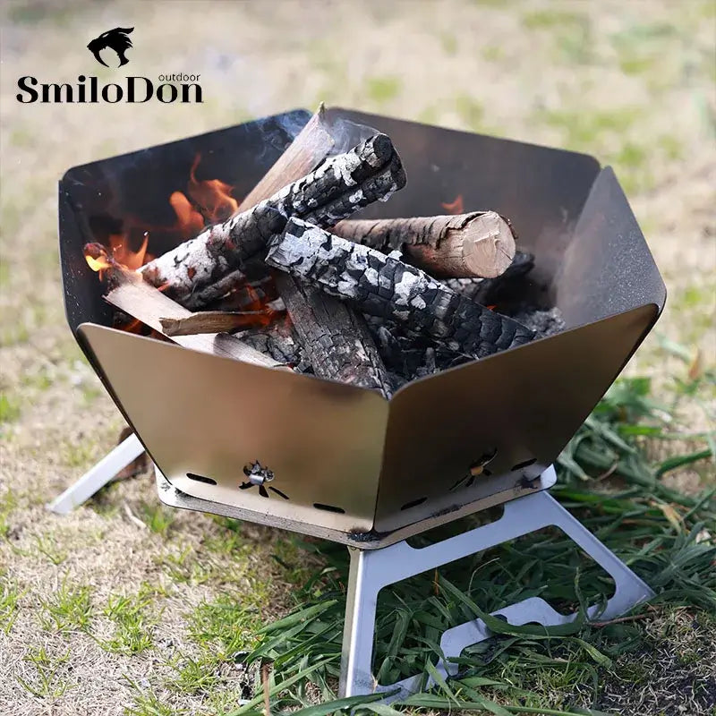 Camping Fire Pit Folding Bonfire Stove Portable Firewood Burner Campfire Furnace Outdoor Fire Wood Stove Burner Heater