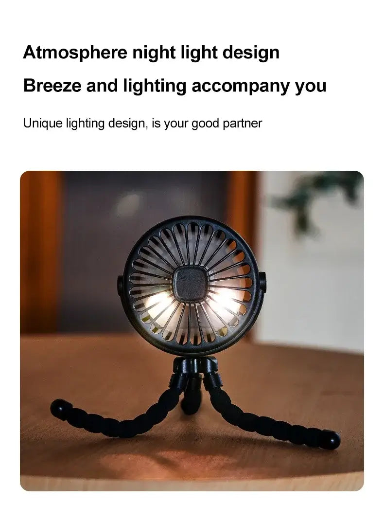 Portable Three Clawed Octopus Fan that Can be Hung Erected Wrapped Pushed Student Dormitory Outdoor Camping Desktop USB Fan