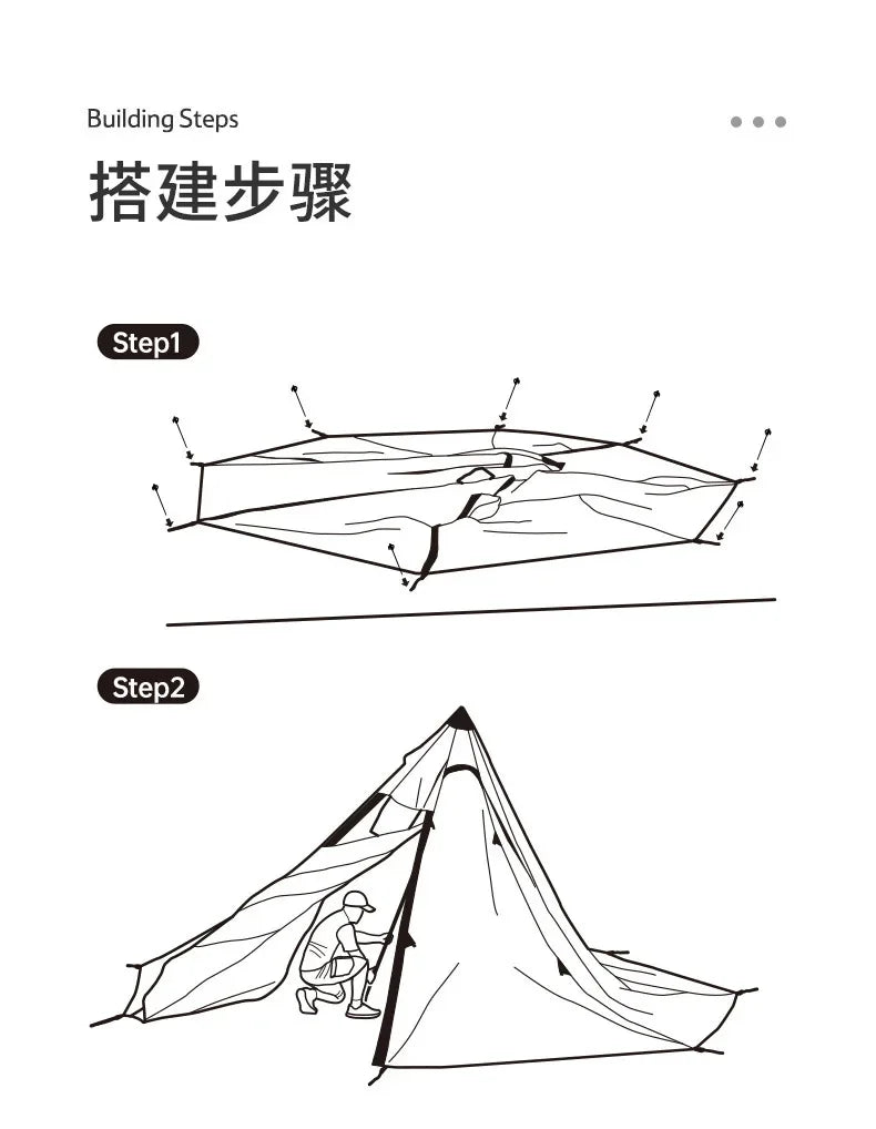 Large Space Pyramid Camping Tent for 4-8 People
