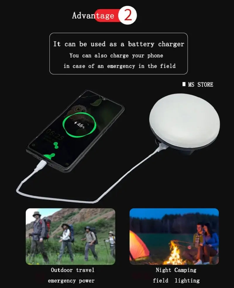 MOSLIGHTING Rechargeable Camping Light Outdoor Fishing Flashlight Tent Lantern Work Emergency Mountaineering Night Lighting LED