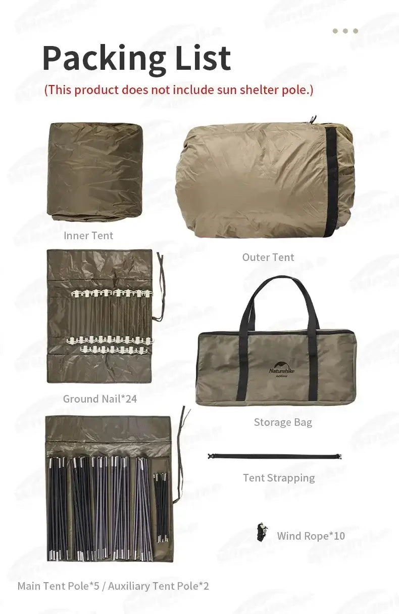 Naturehike Light Campaign Tent Hiking Tent Ultralight Tunnel Mobi Camping Shade Shelter Beach Trips Ultralight Hiking Campaign