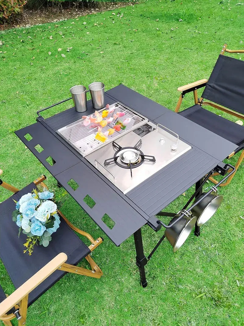 Lohascamping Lightweight Camping Folding IGT table extend Brazier table multifunctional adjustable leg Desktop burner bbq table