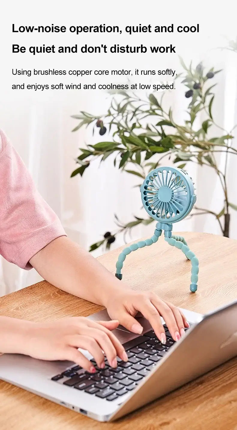 Portable Three Clawed Octopus Fan that Can be Hung Erected Wrapped Pushed Student Dormitory Outdoor Camping Desktop USB Fan