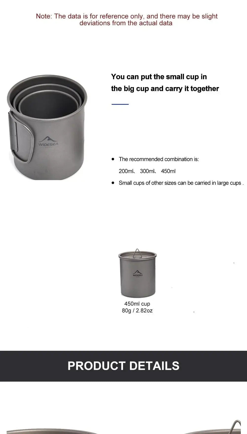 Camping Mug Titanium Cup Tourist Tableware Picnic Utensils Outdoor Kitchen Equipment Travel Cooking Set Cookware Hiking