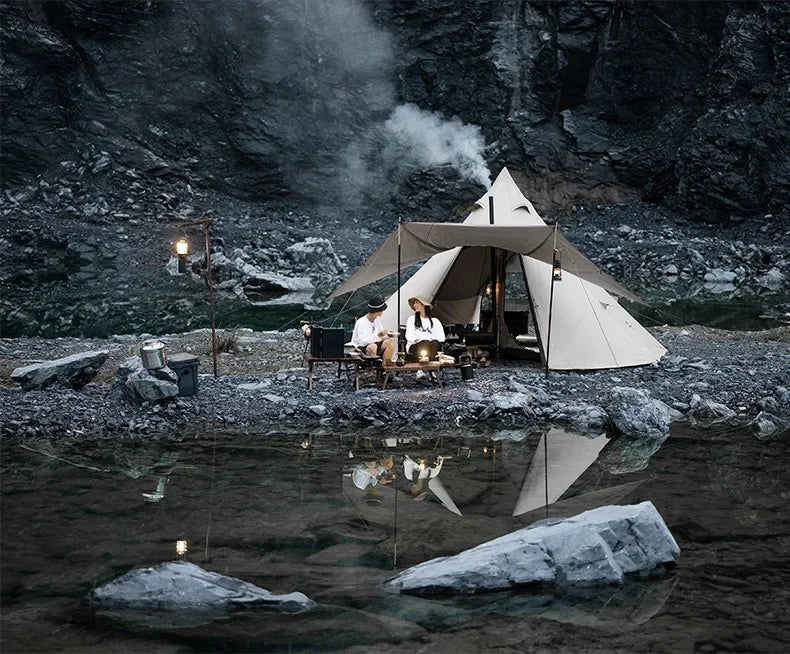 Large Space Pyramid Camping Tent for 4-8 People