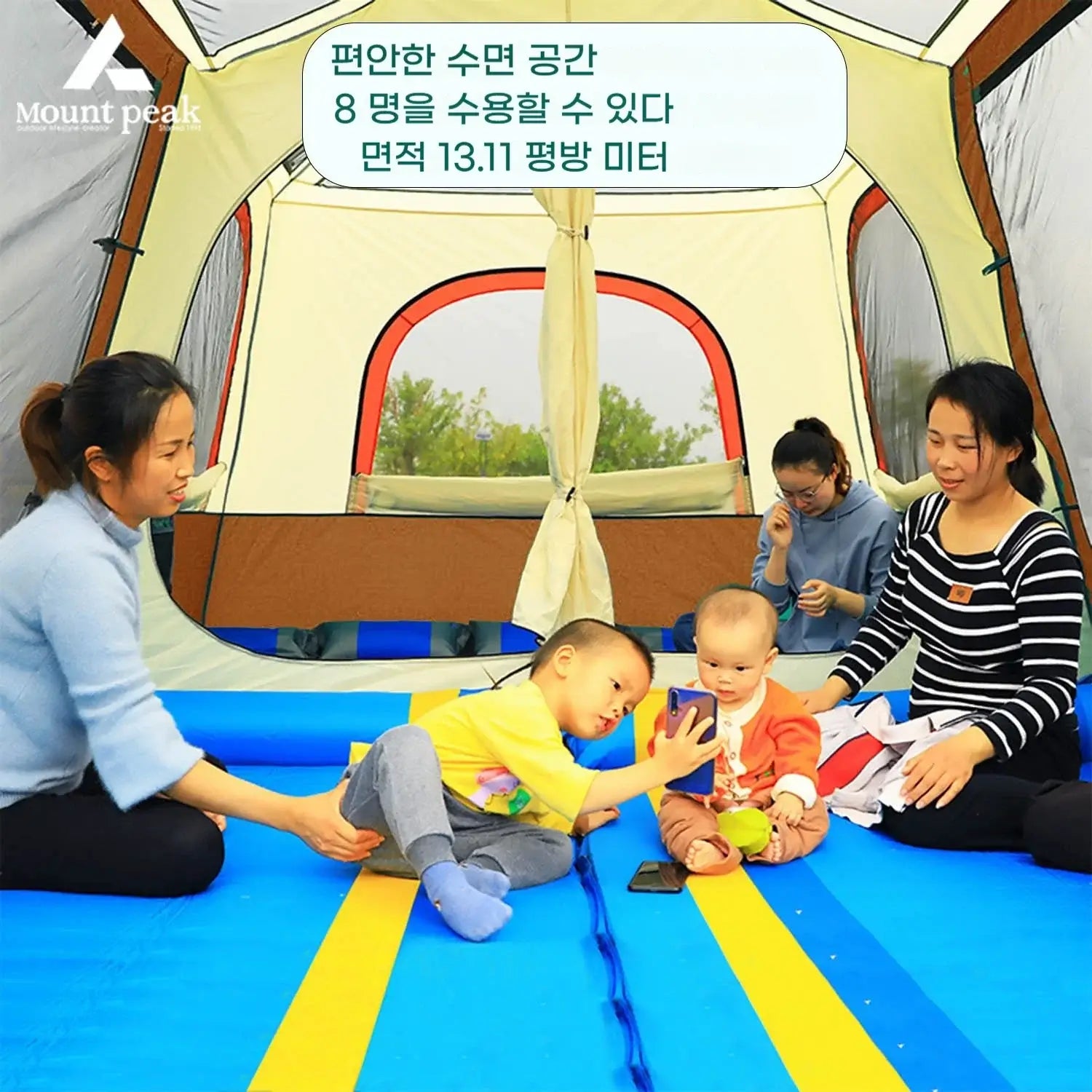 Camping Family luxury Tent 4-8 Person Double Layers Oversize 2 Rooms Thickened Rainproof Outdoor Family Camp Tour Equipment