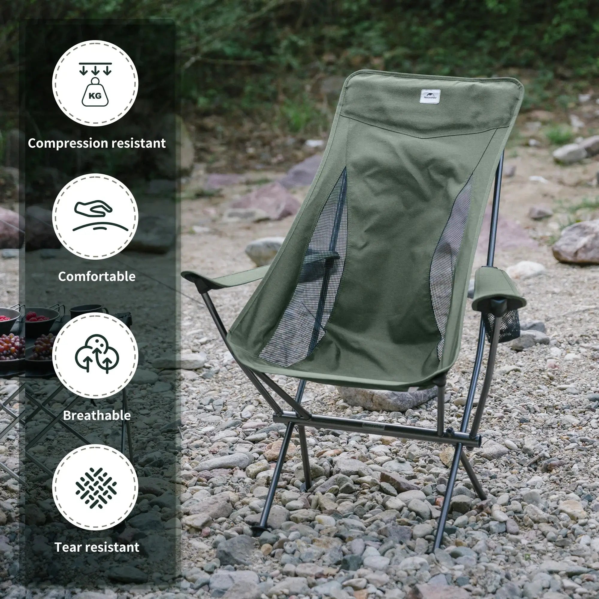 Naturehike YL06 Plus Camping Folding Chairs Ultralight Portable High Back Armchair Relax Chair Outdoor Hiking Aluminum Chair