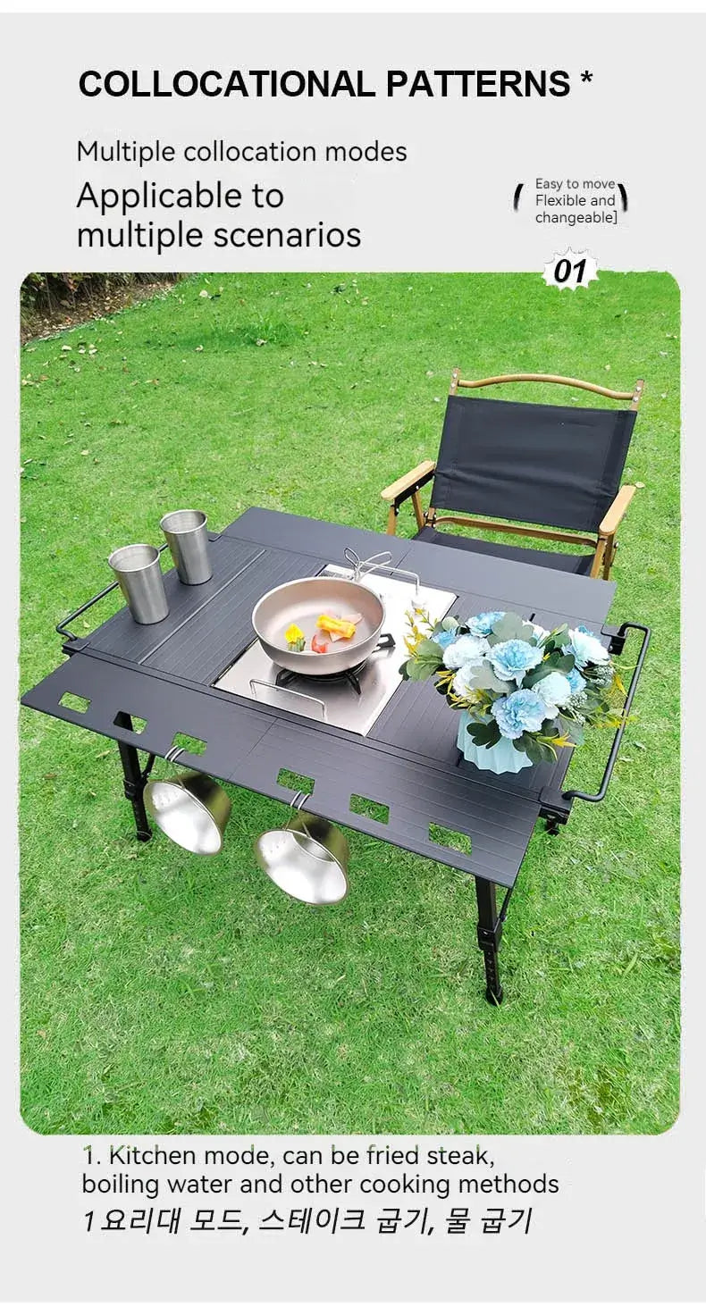 Lohascamping Lightweight Camping Folding IGT table extend Brazier table multifunctional adjustable leg Desktop burner bbq table